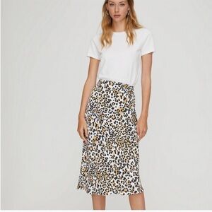 Aritzia Babaton Leopard Print Midi Skirt